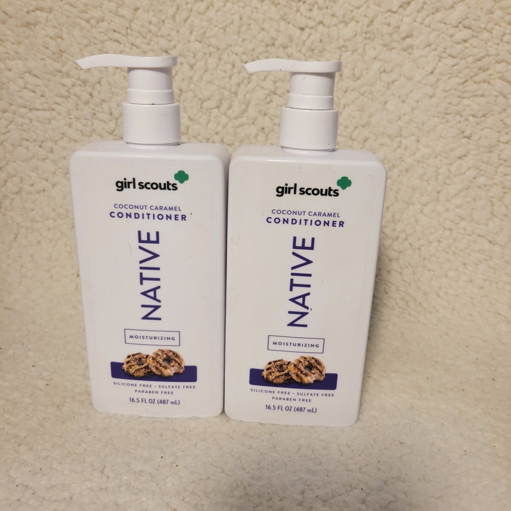 2 Pack Native Girl Scouts Moisturizing Shampoo Coconut Caramel 16.5 oz per NEW